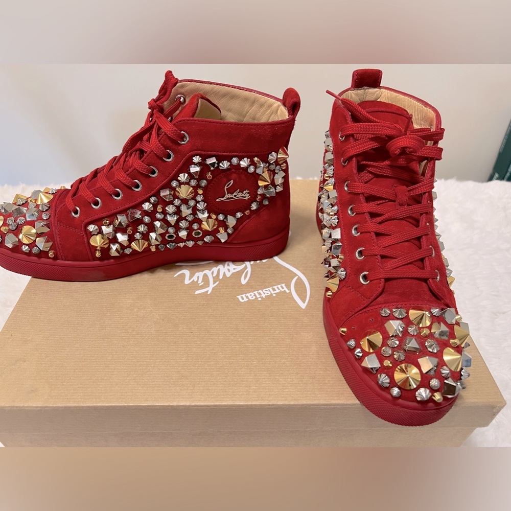 Christian louboutin men’s spike suede leather. Size:U.S 7, E.U 40